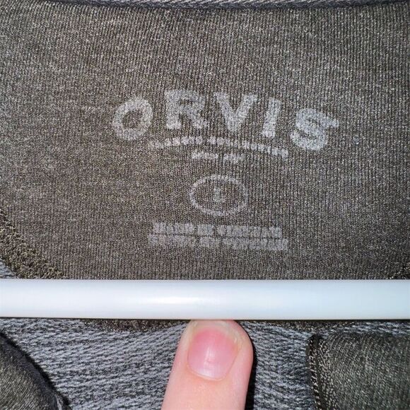 Orvis Men's Gray Quarter-Zip Pullover Sweater Size L Casual - Picture 3 of 6